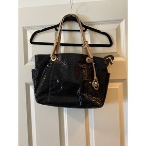 Michael Kors Black Snake Print Tote